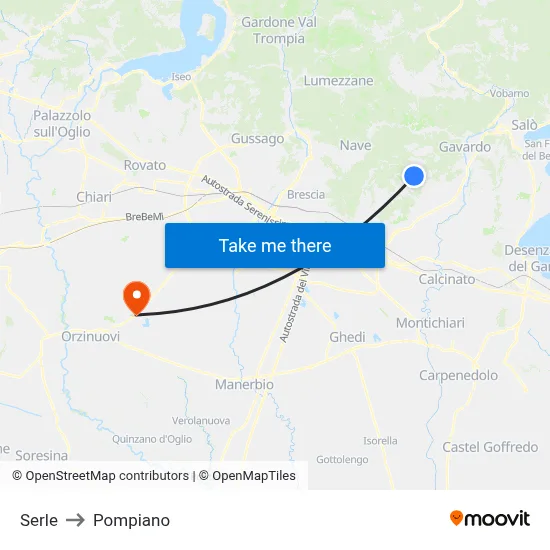 Serle to Pompiano map