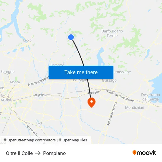 Oltre Il Colle to Pompiano map