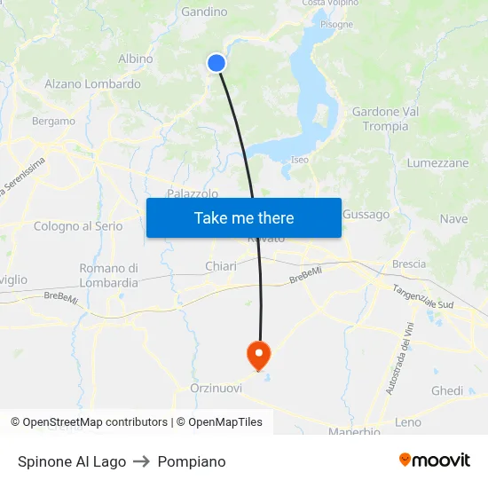 Spinone Al Lago to Pompiano map