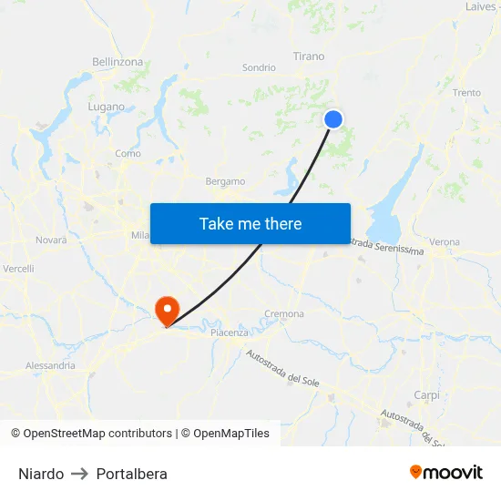 Niardo to Portalbera map