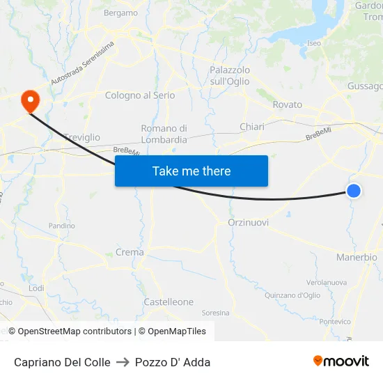 Capriano Del Colle to Pozzo D' Adda map