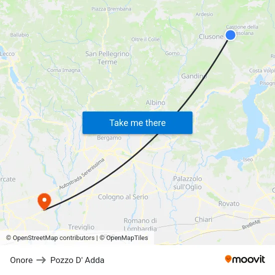 Onore to Pozzo D' Adda map