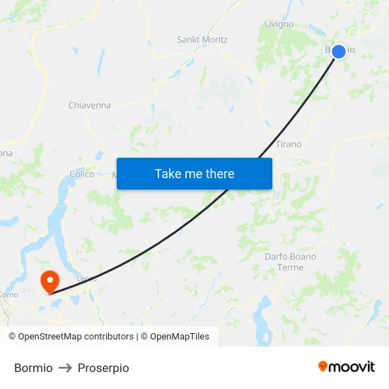 Bormio to Proserpio map