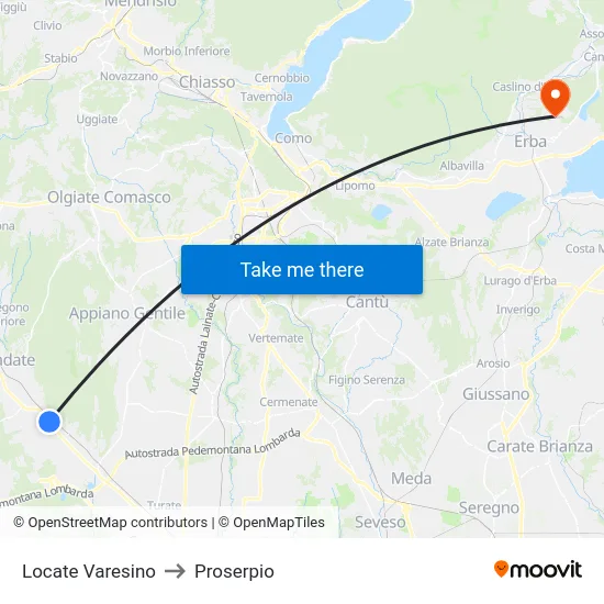 Locate Varesino to Proserpio map