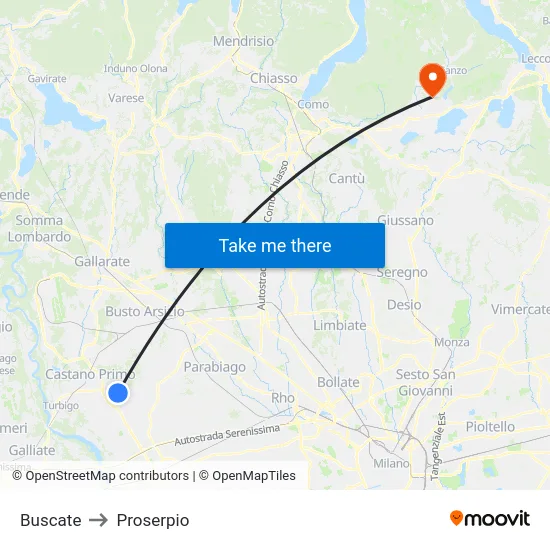 Buscate to Proserpio map