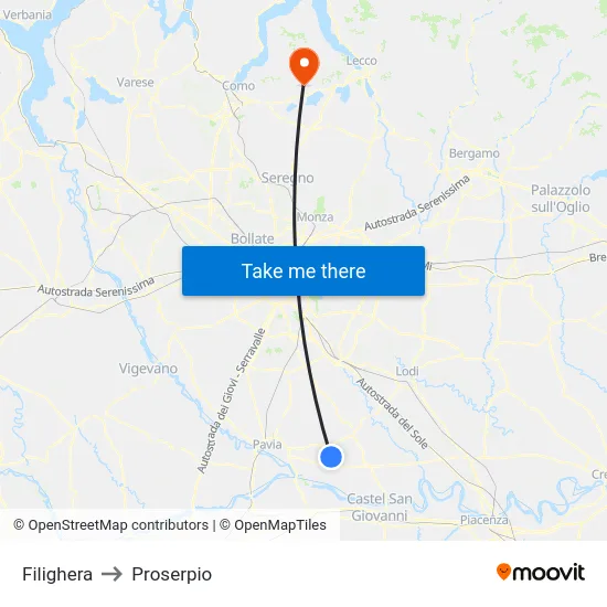 Filighera to Proserpio map