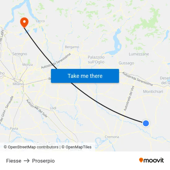 Fiesse to Proserpio map