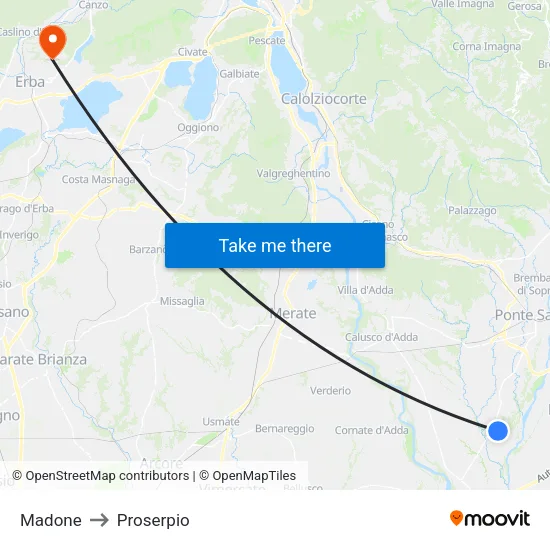 Madone to Proserpio map