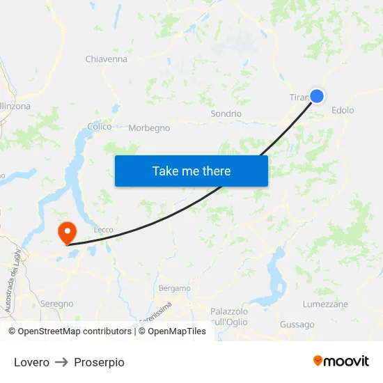 Lovero to Proserpio map