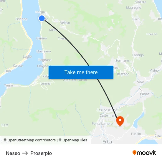 Nesso to Proserpio map