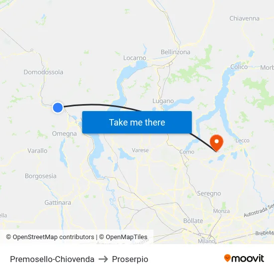 Premosello-Chiovenda to Proserpio map