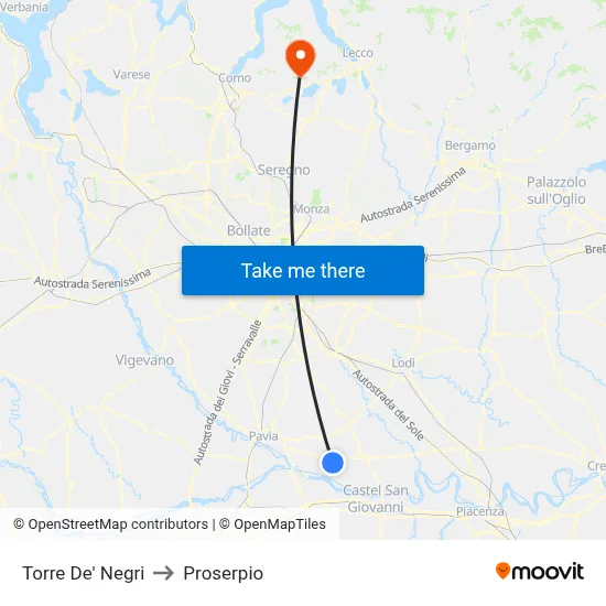 Torre De' Negri to Proserpio map