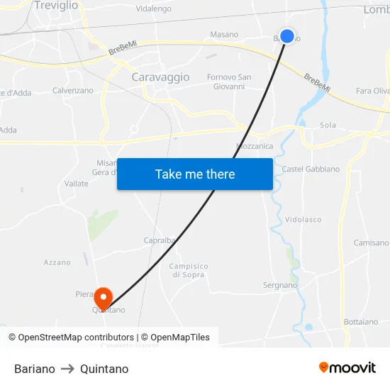 Bariano to Quintano map