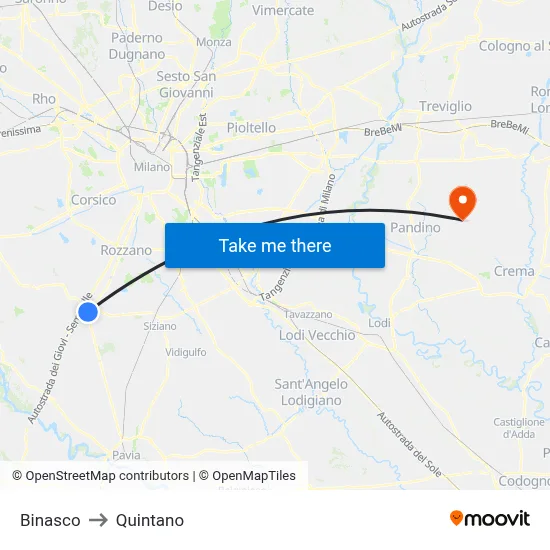 Binasco to Quintano map
