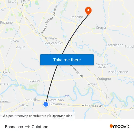 Bosnasco to Quintano map