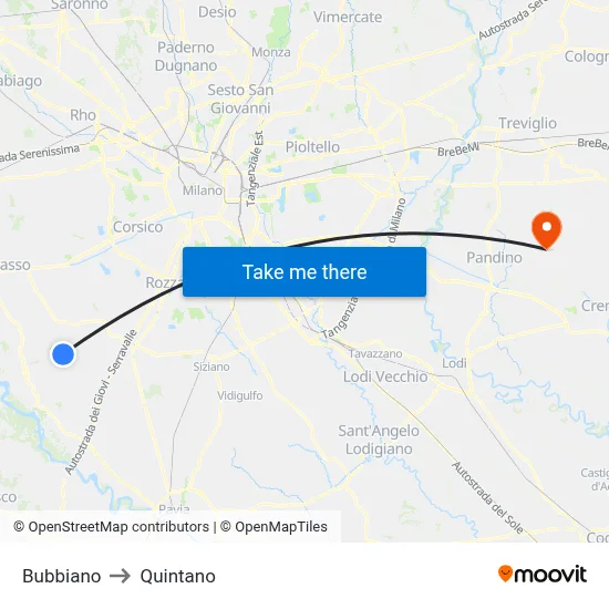Bubbiano to Quintano map