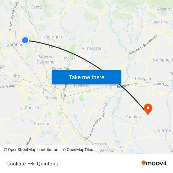 Cogliate to Quintano map