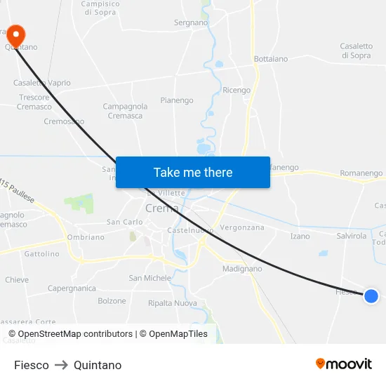 Fiesco to Quintano map