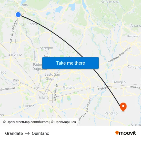 Grandate to Quintano map