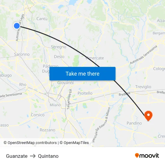 Guanzate to Quintano map