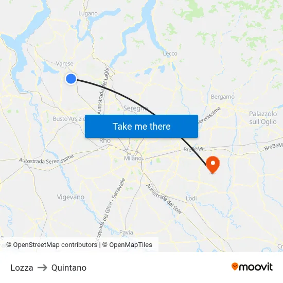 Lozza to Quintano map