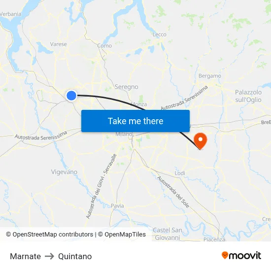 Marnate to Quintano map