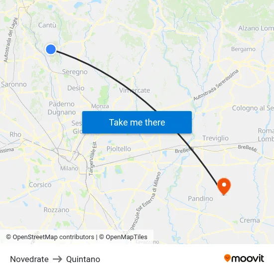 Novedrate to Quintano map