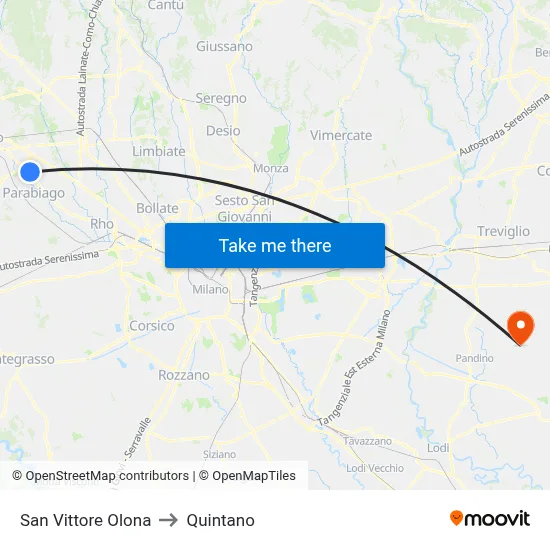 San Vittore Olona to Quintano map