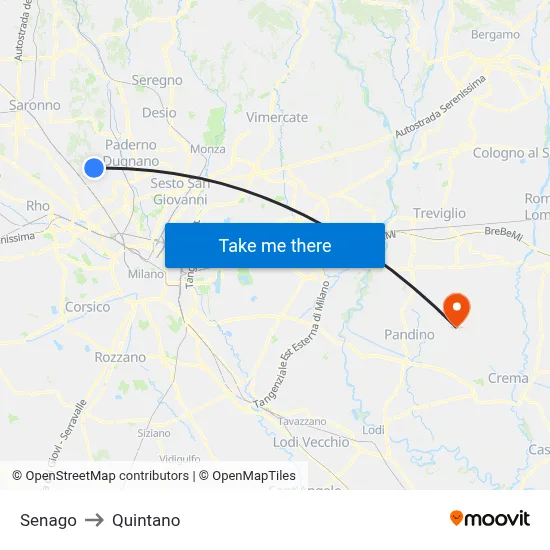Senago to Quintano map