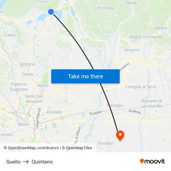Suello to Quintano map