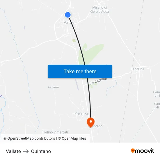 Vailate to Quintano map