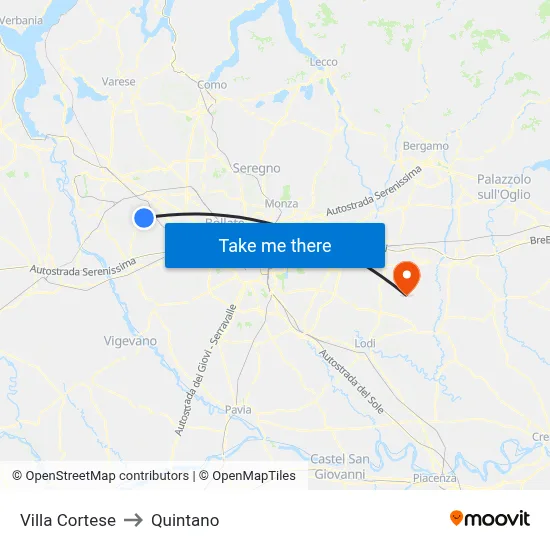 Villa Cortese to Quintano map