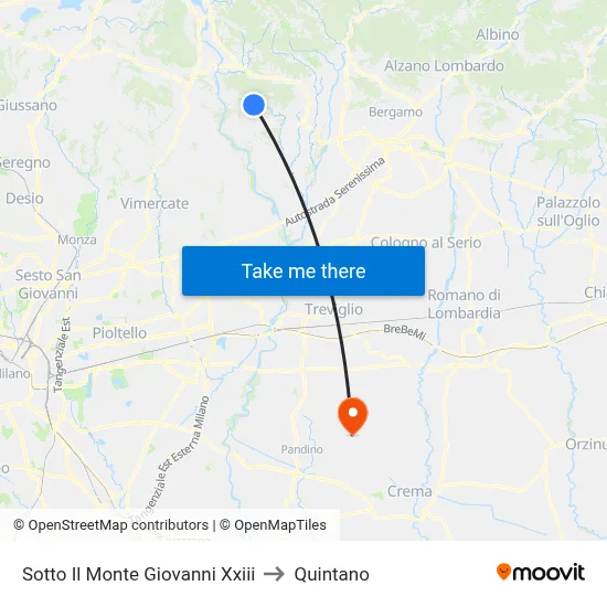 Sotto Il Monte Giovanni Xxiii to Quintano map