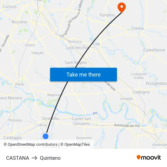 Castana to Quintano map