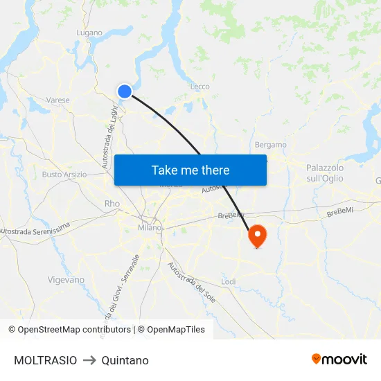 Moltrasio to Quintano map