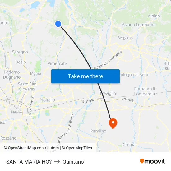 Santa Maria Ho? to Quintano map