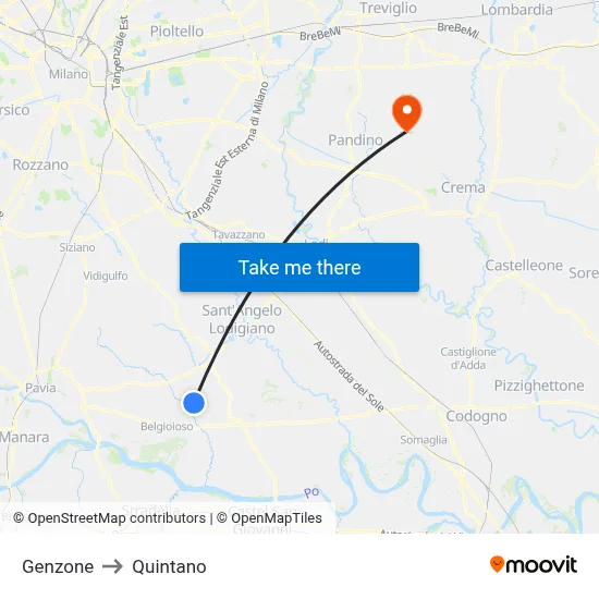 Genzone to Quintano map