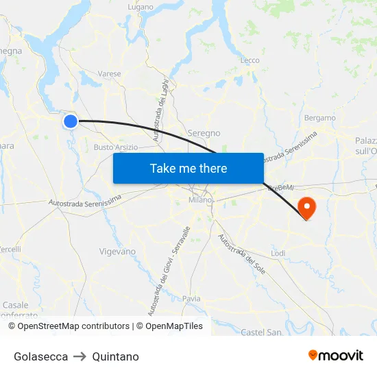 Golasecca to Quintano map