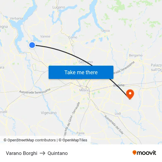 Varano Borghi to Quintano map