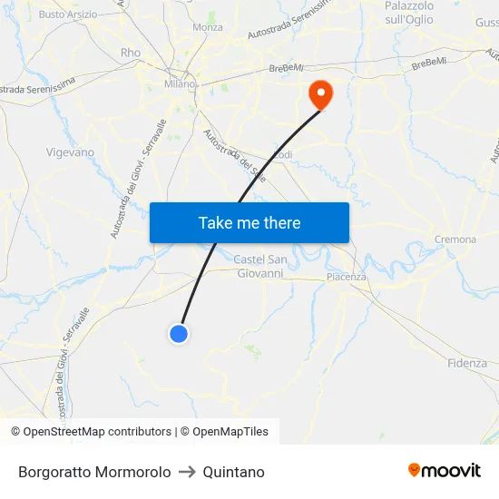 Borgoratto Mormorolo to Quintano map