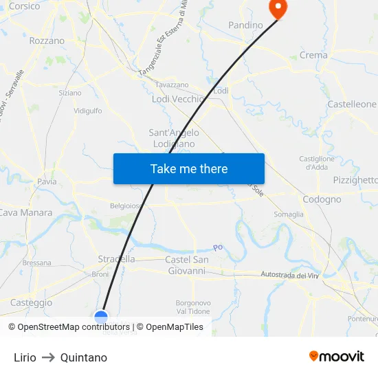 Lirio to Quintano map