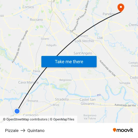Pizzale to Quintano map