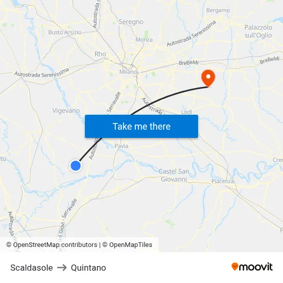 Scaldasole to Quintano map