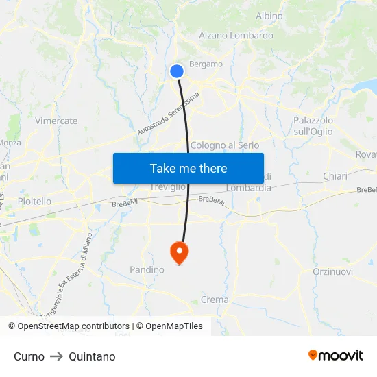 Curno to Quintano map