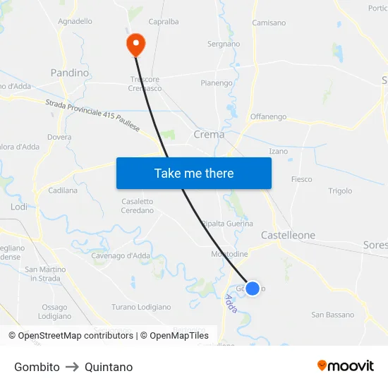 Gombito to Quintano map