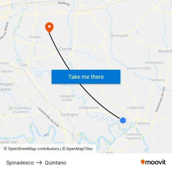 Spinadesco to Quintano map