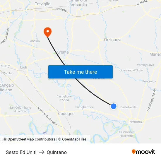 Sesto Ed Uniti to Quintano map