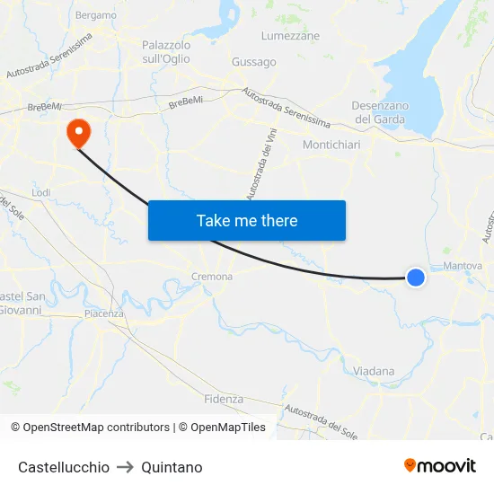 Castellucchio to Quintano map