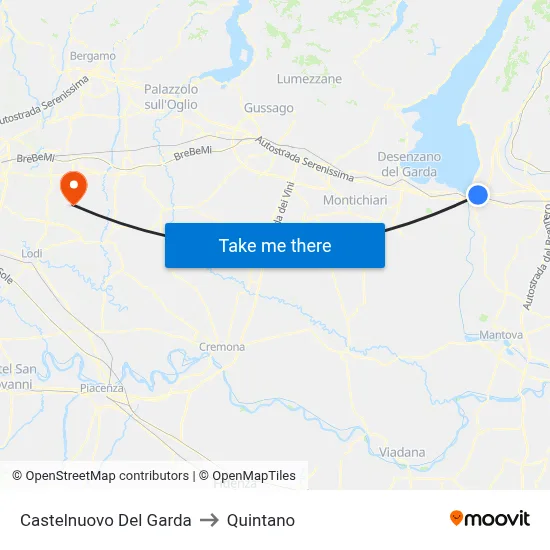 Castelnuovo Del Garda to Quintano map