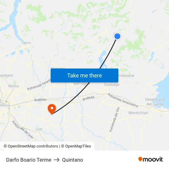 Darfo Boario Terme to Quintano map